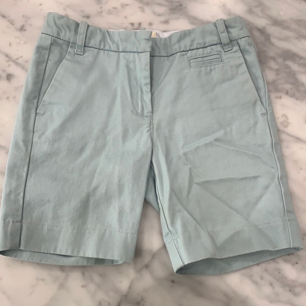 Long teal crew cuts shorts